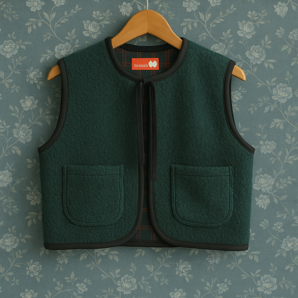 Gilet Reversibile in Lana Bouclè