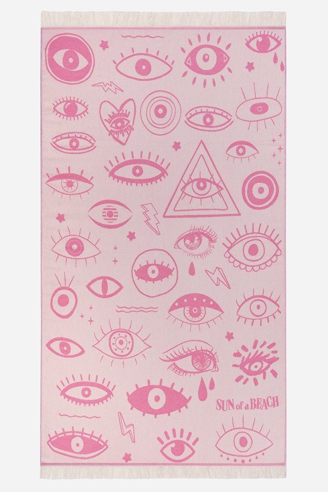 Feather Beach Towel – Electric Eyes | Sun of a Beach