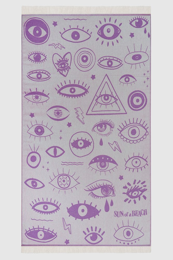 Feather Beach Towel – Electric Eyes | Sun of a Beach