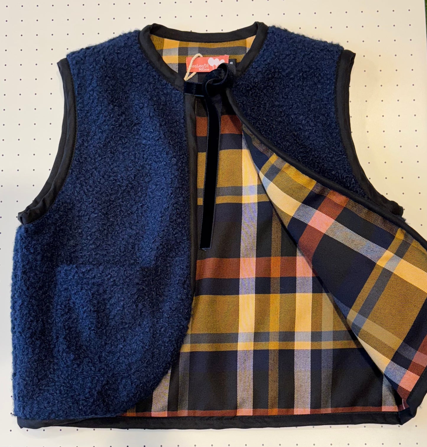 Gilet Reversibile in Lana Bouclè