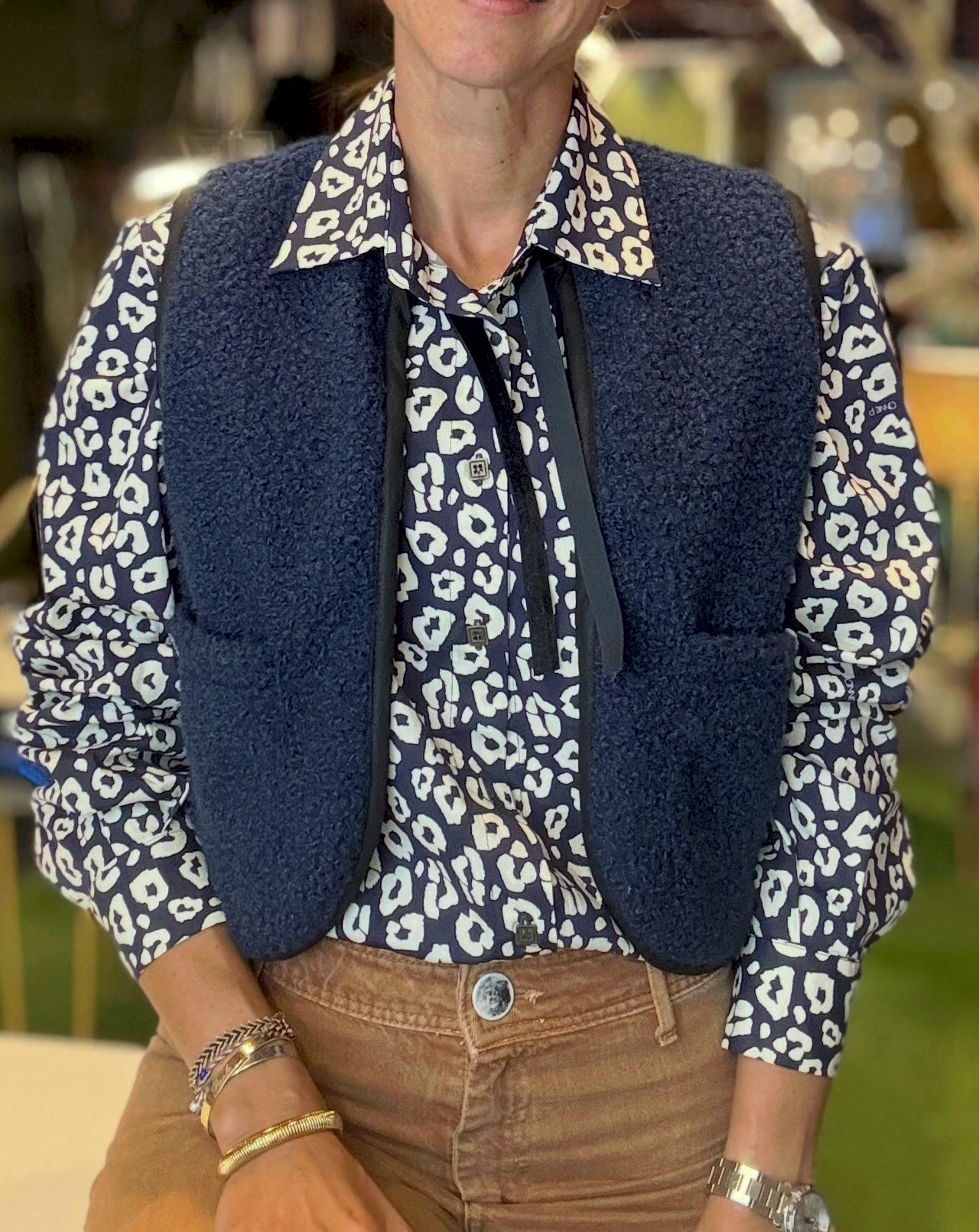 Gilet Reversibile in Lana Bouclè