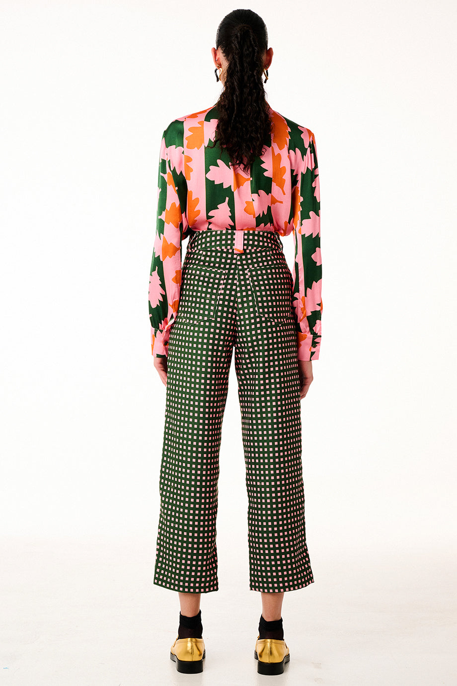 Pantaloni in Velluto Square Pink