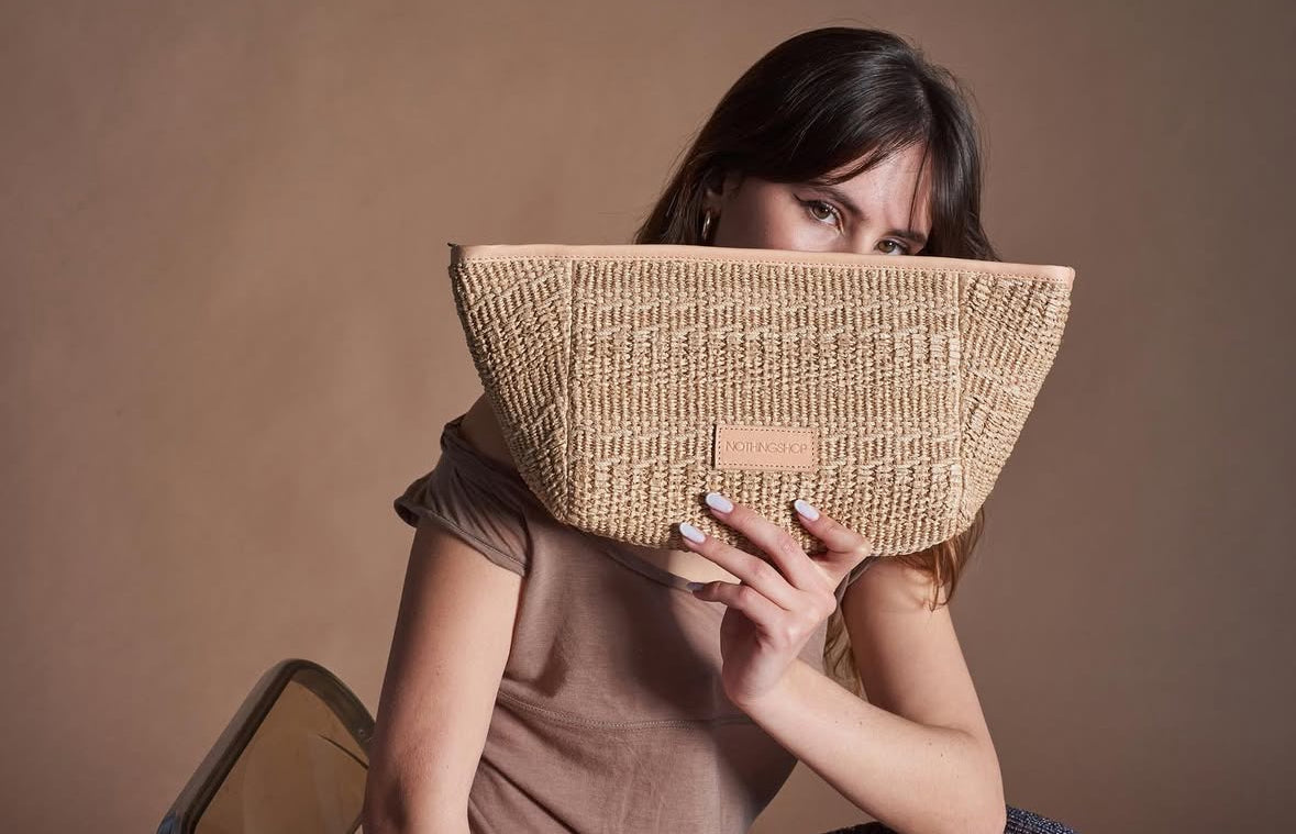 Clutch in Raffia Inrecciata