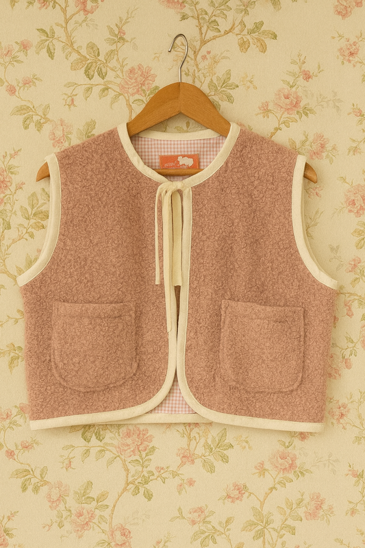 Gilet Reversibile in Lana Bouclè