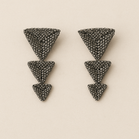 Handwoven Triangle Drop Earrings
