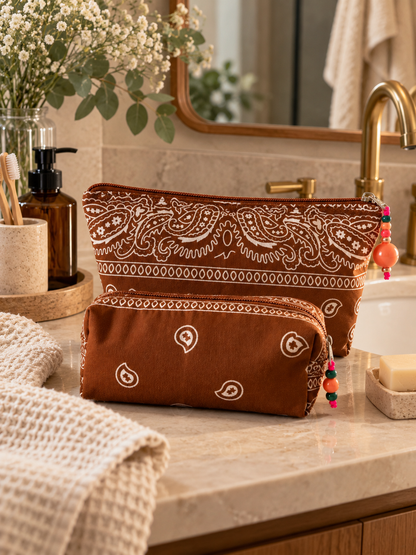 Bandana Beauty Case in Terracotta