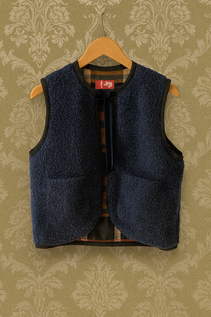 Gilet Reversibile in Lana Bouclè