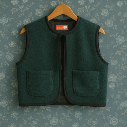Gilet Reversibile in Lana Bouclè
