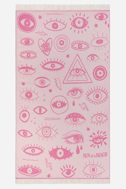 Feather Beach Towel – Electric Eyes | Sun of a Beach