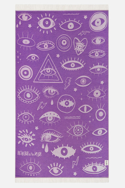 Feather Beach Towel – Electric Eyes | Sun of a Beach