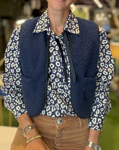 Gilet Reversibile in Lana Bouclè