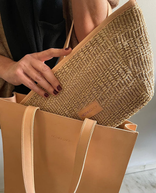 Clutch in Raffia Inrecciata