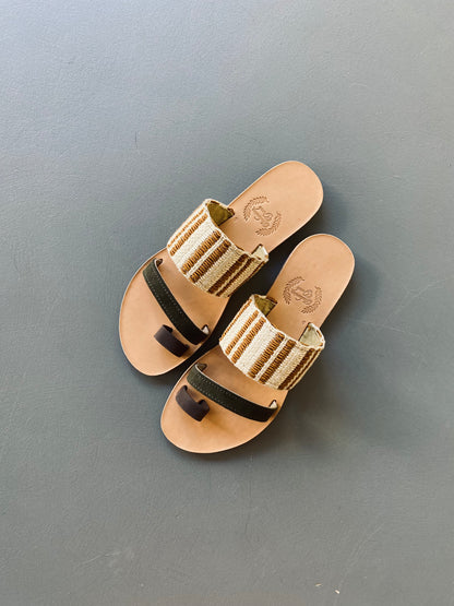 Leto Boho Green Sandals