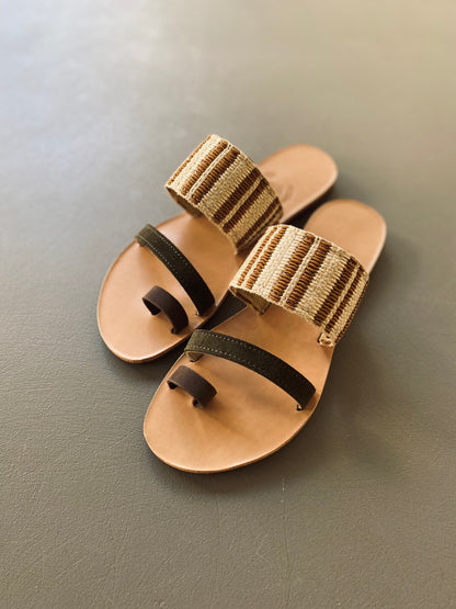 Leto Boho Green Sandals